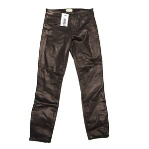 NWT L'AGENCE Margot Jean Noir Silver Glitter Coated 27